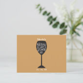 ブライダルシャワーワイングラスANY色はがき インビテーションポストカード (スタンド正面)