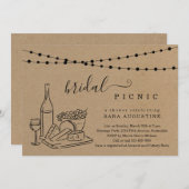 ブライダルシャワーワインテイスティングとチーズボードパーティー 招待状 (正面/裏面)