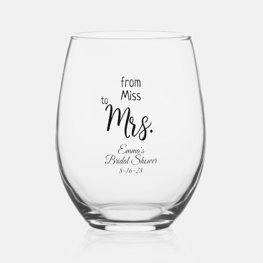 ブライダルシャワーワインパン ステムなしワイングラス (正面)