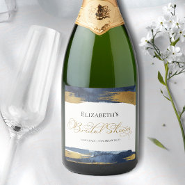 ブライダルシャワーワインボトルラベル | 水彩抽象 スパークリングワインラベル