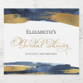 ブライダルシャワーワインラベル |水彩抽象芸術 スパークリングワインラベル (シングルラベル)