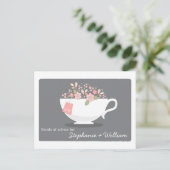 ブライダルシャワーワードのアドバイスカードフローラティーカップ アドバイスカード (スタンド正面)