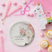 ブライダルシャワーヴィンテージイングリッシュローズブーケダマスク ペーパープレート (パーティー)