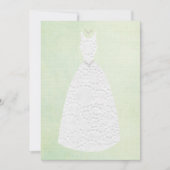 ブライダルシャワーヴィンテージグリーンホワ結婚イトズドレス 招待状 (正面)