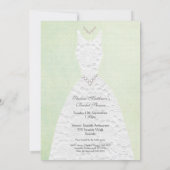 ブライダルシャワーヴィンテージグリーンホワ結婚イトズドレス 招待状 (裏面)