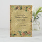 ブライダルシャワーヴィンテージフレーム金ゴールド 招待状 (スタンド正面)