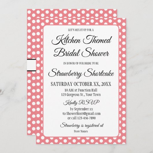 ブライダルシャワーヴィンテージ水玉模様ボウズピンク&ホワイト (正面/裏面)