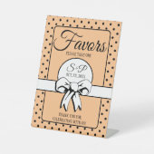 ブライダルシャワーヴィンテージ水玉模様ボウズピーチ 台座サイン (正面)