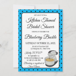 ブライダルシャワーヴィンテージ水玉模様ボウズブルー