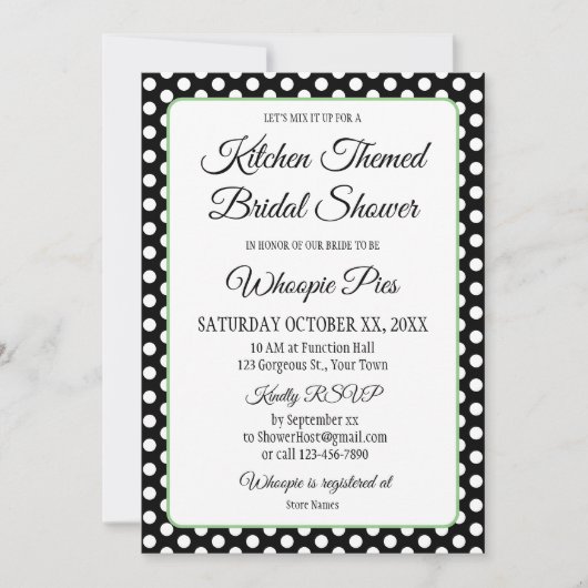 ブライダルシャワーヴィンテージ水玉模様ボウズ白黒 (正面)