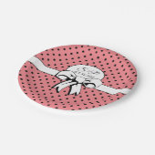 ブライダルシャワーヴィンテージ水玉模様ボウズPInk ペーパープレート (アングル)