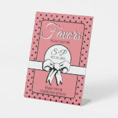 ブライダルシャワーヴィンテージ水玉模様ボウズPInk 台座サイン (正面)