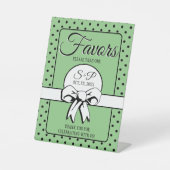 ブライダルシャワーヴィンテージ水玉模様ボーズセージグリーン 台座サイン (正面)