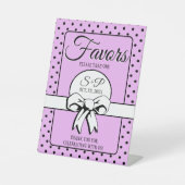 ブライダルシャワーヴィンテージ水玉模様ボーズラベンダー 台座サイン (正面)