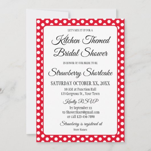 ブライダルシャワーヴィンテージ水玉模様ボーズレッド&ホワイト (正面)