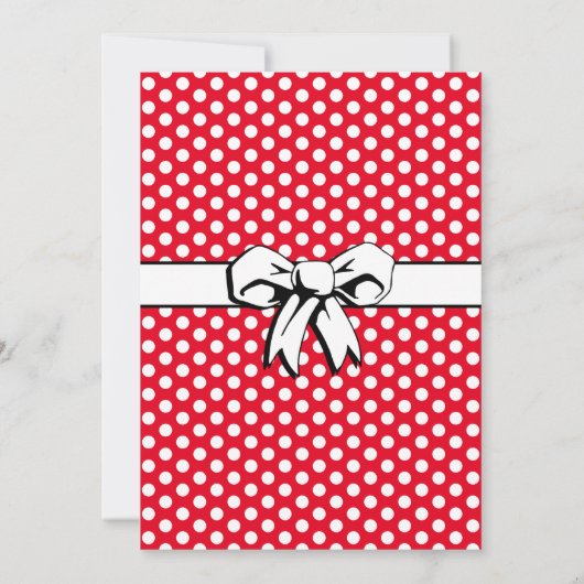 ブライダルシャワーヴィンテージ水玉模様ボーズレッド&ホワイト (裏面)