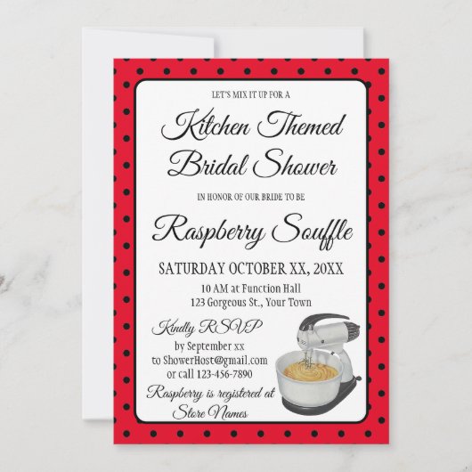 ブライダルシャワーヴィンテージ水玉模様湾曲赤 (正面)