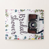 ブライダルシャワーヴィンテージ花とクラシックカメラ ジグソーパズル (横)