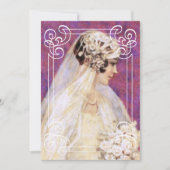 ブライダルシャワーヴィンテージ花嫁(フレーム付き) 招待状 (正面)