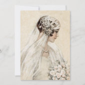 ブライダルシャワーヴィンテージ花嫁 招待状 (正面)