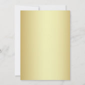 ブライダルシャワーヴィンテージ金ゴールド花 招待状 (裏面)