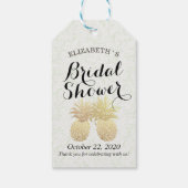 ブライダルシャワーヴィンテージ金箔パイナップルカップル ギフトタグ (裏面)