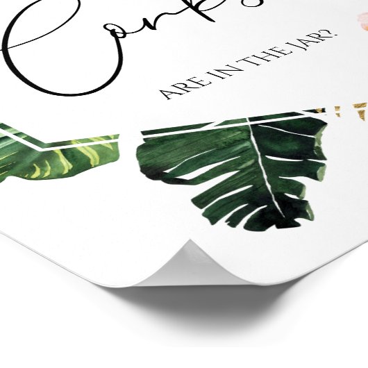 ブライダルシャワー何人のコルク推測ゲームのサイン ポスター (角)