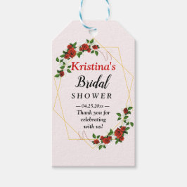 ブライダルシャワー優先モダン金ゴールドフレーム赤金ゴールド ギフトタグ