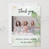 ブライダルシャワー光ユーカリサンキューカード 招待状 (正面)