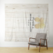 ブライダルシャワー写真の背景金ゴールドパイナップルカップル タペストリー (インサイチュ(横))