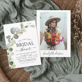 ブライダルシャワー写真グリーンリーユーカリ 招待状