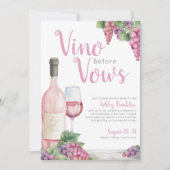 ブライダルシャワー前夜祭 Wine Vino Before Vows 招待状 (正面)