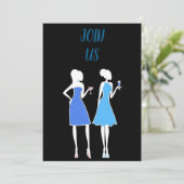 **ブライダルシャワー又は女の子の夜**パーティの招待状 招待状 (スタンド正面)