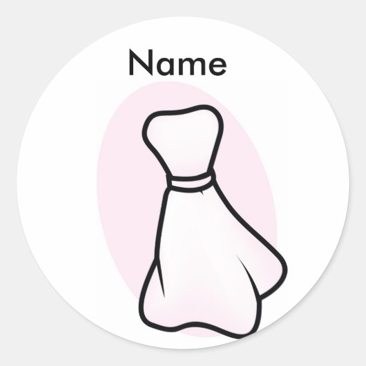 ブライダルシャワー名タグシール ラウンドシール (正面)