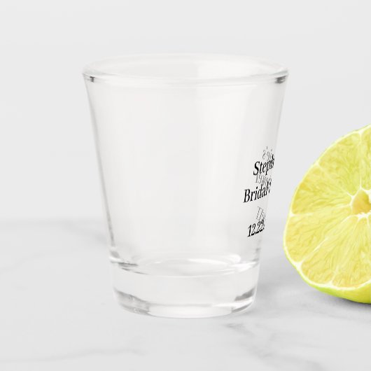 ブライダルシャワー名前をカスタムする結婚の景品先寄せ ショットグラス (左)