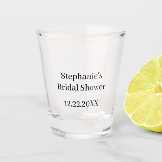 ブライダルシャワー名前をカスタムする結婚の景品先寄せ ショットグラス (正面)