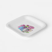 ブライダルシャワー名門私立校風のギフトシャンパンフルテス ペーパープレート (傾斜あり)