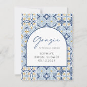 ブライダルシャワー地中海のグラジーサンキューカード サンキューカード (正面)