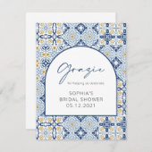 ブライダルシャワー地中海のグラジーサンキューカード サンキューカード (正面/裏面)