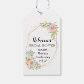 ブライダルシャワー好意ギフトラベルフローラ金ゴールド幾何学的 ギフトタグ (正面)