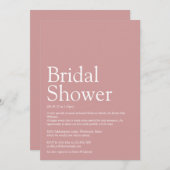 ブライダルシャワー定義埃バラピンク 招待状 (正面/裏面)