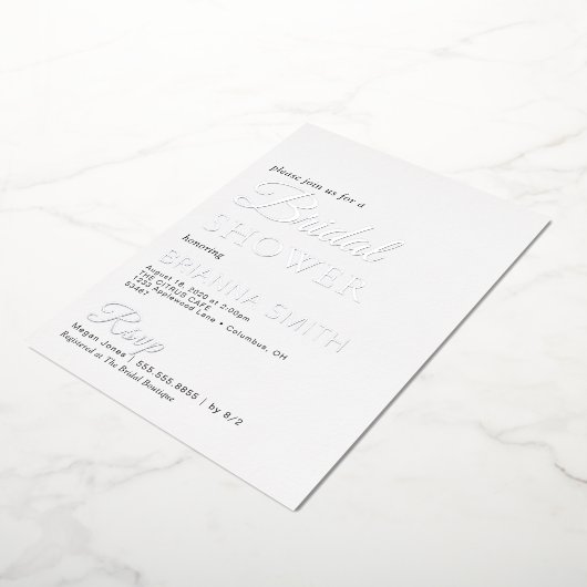 ブライダルシャワー実在銀箔招待状 箔招待状 (回転した状態)