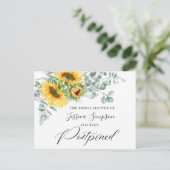 ブライダルシャワー延期された日ひまわりユーカリ ポストカード (スタンド正面)