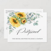 ブライダルシャワー延期された日ひまわりユーカリ ポストカード (正面/裏面)