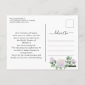 ブライダルシャワー延期エレガントユーカリバラ ポストカード (裏面)