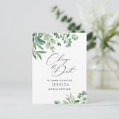 ブライダルシャワー延期エレガント日ユーカリ ポストカード (スタンド正面)