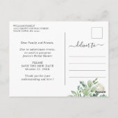 ブライダルシャワー延期エレガント日ユーカリ ポストカード (裏面)