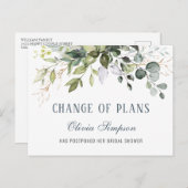 ブライダルシャワー延期エレガント日ユーカリ ポストカード (正面/裏面)