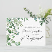 ブライダルシャワー延期　日程変更 ユーカリ 招待状 (スタンド正面)