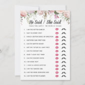 ブライダルシャワー彼は言った – 彼女はゲームを言った 招待状 (正面)